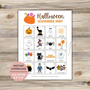 Halloween Scavenger Hunt, Outdoor Treasure Hunt Printable, Scavenger Hunt For Kids, Kids Halloween Games, Preschool Outdoor Activity