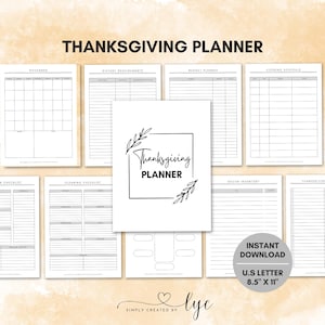 Thanksgiving Planner, Holiday Meal Organizer