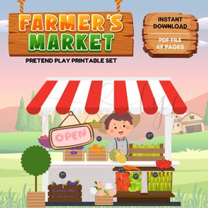 Farmer&#39;s Market Pretend Play, Pretend Play, Classroom Pretend Play, Home Pretend Play, Farmer&#39;s Market Paper Play, Farmer&#39;s Market Activity