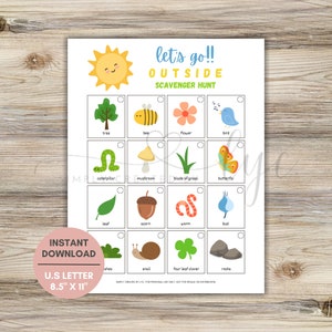 Outdoor Scavenger Hunt, Outdoor Treasure Hunt Printable, Scavenger Hunt For Kids, Kids Outdoor Games, Preschool Outdoor Activity