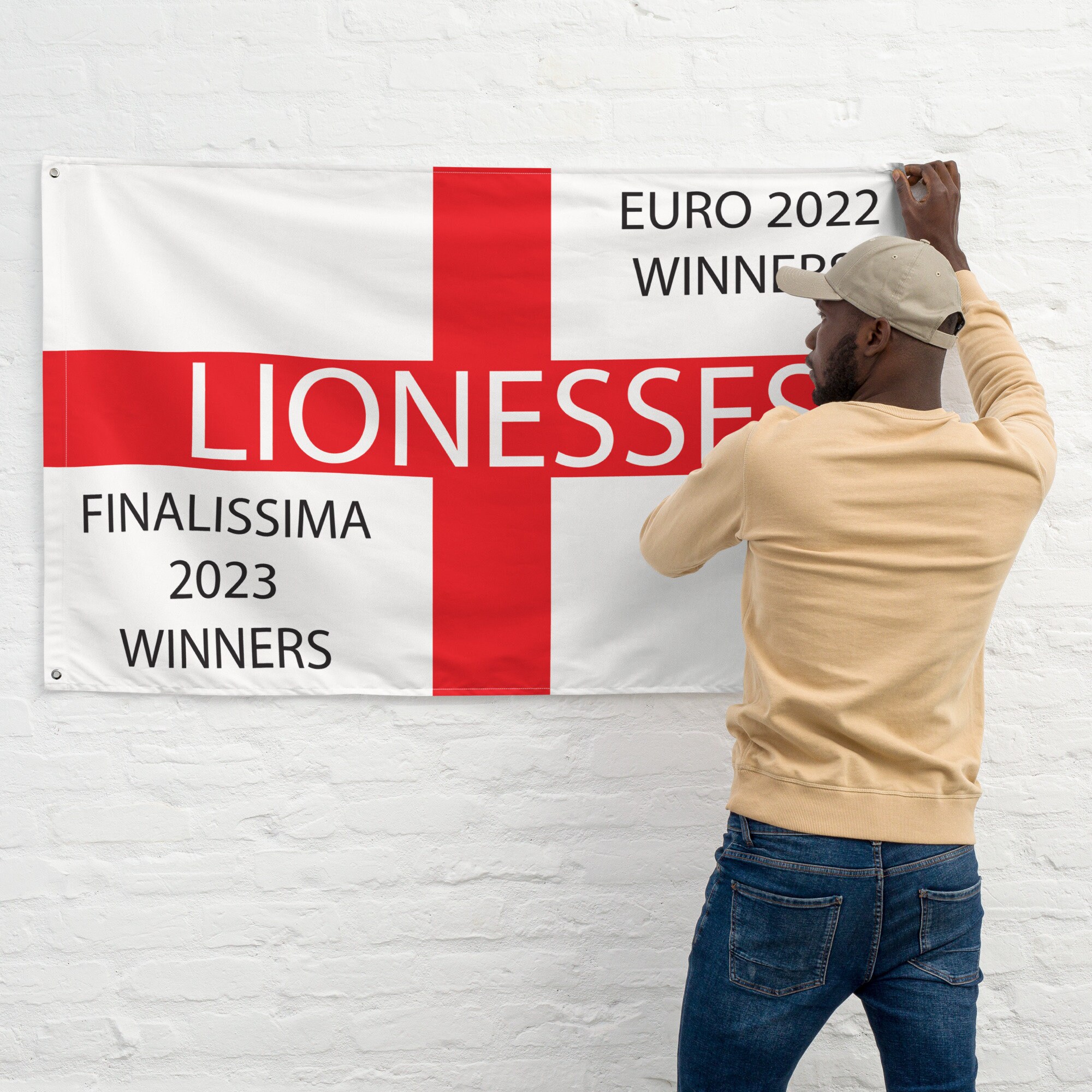 England Women's Lionesses Flag Euro 2022 Winners Etsy
