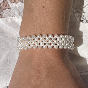 14k Yellow Gold 5 Strand Pearl Bracelet
