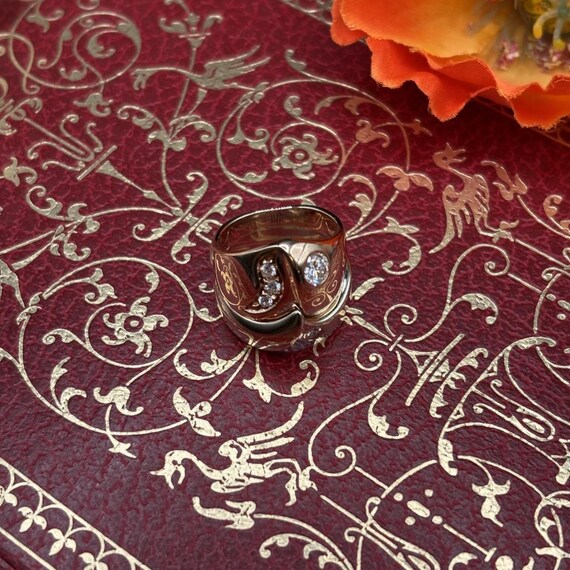 18k Two-Tone Diamond Ring - image 4