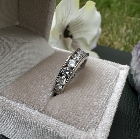 14K White Gold 1.5ct Channel Set Diamond Ring - image 2