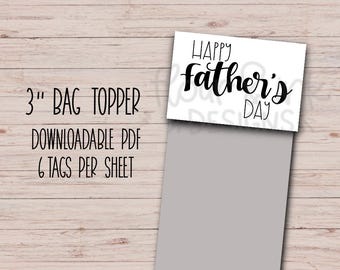Happy Father’s Day Cookie Bag Topper, 2x3 Zoll Geschenkanhänger, minimalistischer Vatertag, Geschenk für ihn, sofortiger Download