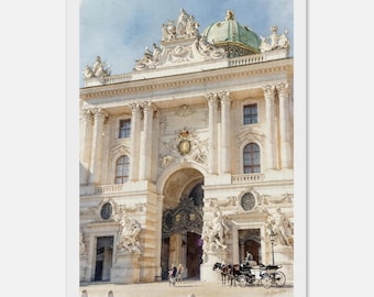 Vienna Hofburg Palace Watercolor. Framed, Canvas or Paper Print. Elegant European City Poster. Austria Travel Art