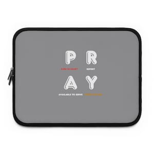 Learn How To Pray, Christian Biblical Laptop Sleeve, Protective Case, Religious Gift, Bible Study Organizer, Inspirational Cover