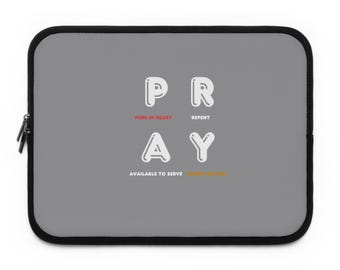 Aprenda a orar, funda para computadora portátil cristiana bíblica, estuche protector, regalo religioso, organizador de estudio bíblico, funda inspiradora