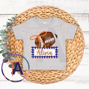 Orange and Blue Football Tee || More Colors Available! || Nameplate Toddler Tee || Customizable