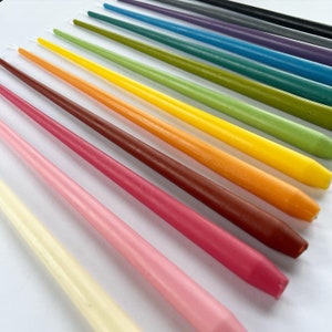 Colored Taper Beeswax Dripless Candles Candlesticks Pastel color Handmade image 2