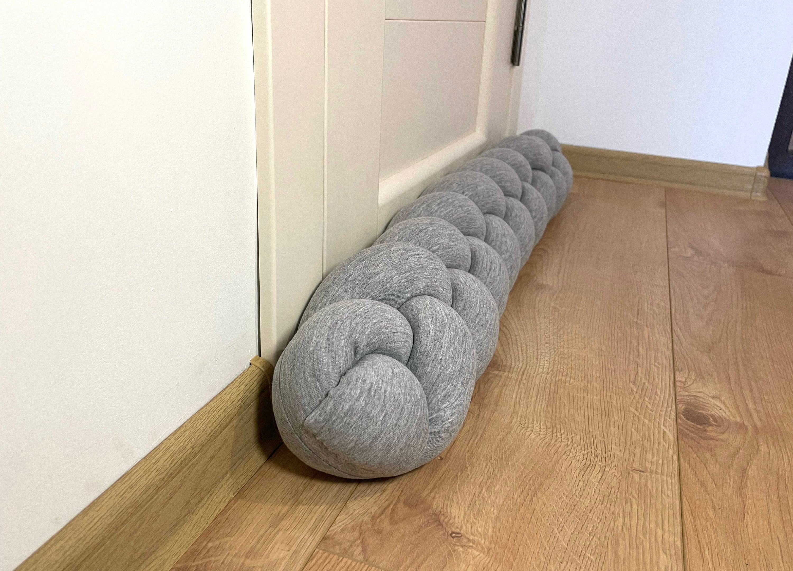 Braided Door Barrier draft stopper Door Guard Noise Barrier window draught stopper Cute door dodger Light Weighted Gap filler door stops