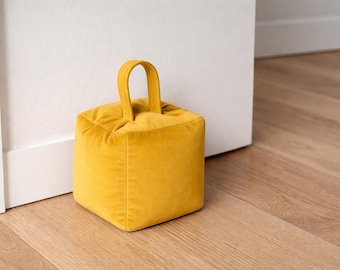 Luxury Velvet Door Stop Handmade Weighted Doorstop Decorative Door Stopper Modern Home Decor Heavy Fabric Door Stop Gift Idea