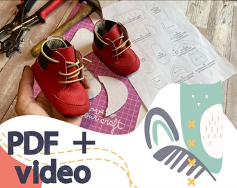 KITTY baby shoe- PDF pattern - sewing instructions video - baby shoe - PDF patterns - video with sewing instructions