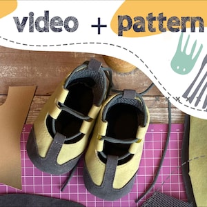 SHINNY baby shoe- PDF pattern - sewing instructions video - baby shoe - PDF pattern - video with sewing instructions