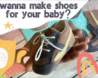 BAMBI baby shoe- PDF pattern - sewing instructions video - baby shoe - PDF patterns - video with sewing instructions