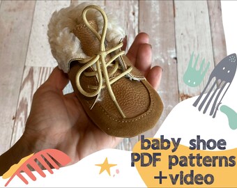 ZEBRA baby shoe- PDF pattern - sewing instructions video - baby shoe - PDF patterns - video with sewing instructions