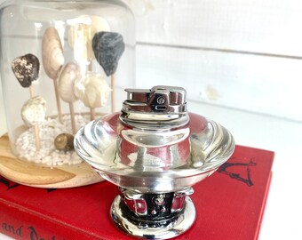 Vintage Ronson Nordic Crystal Table Lighter | chrome plated | smoking accessories | Home Decor | Tobacciana | 1960’s | Art Deco | Glam |