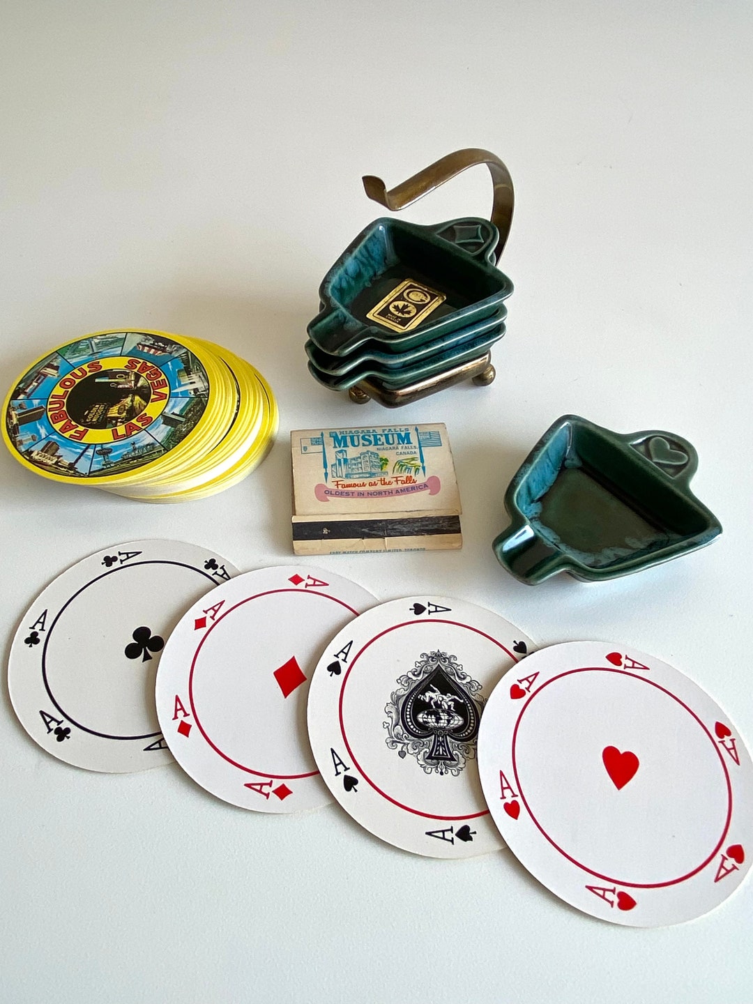 Vintage Set of Stacking Playing Card Suit Ashtrays Smoking Etsy