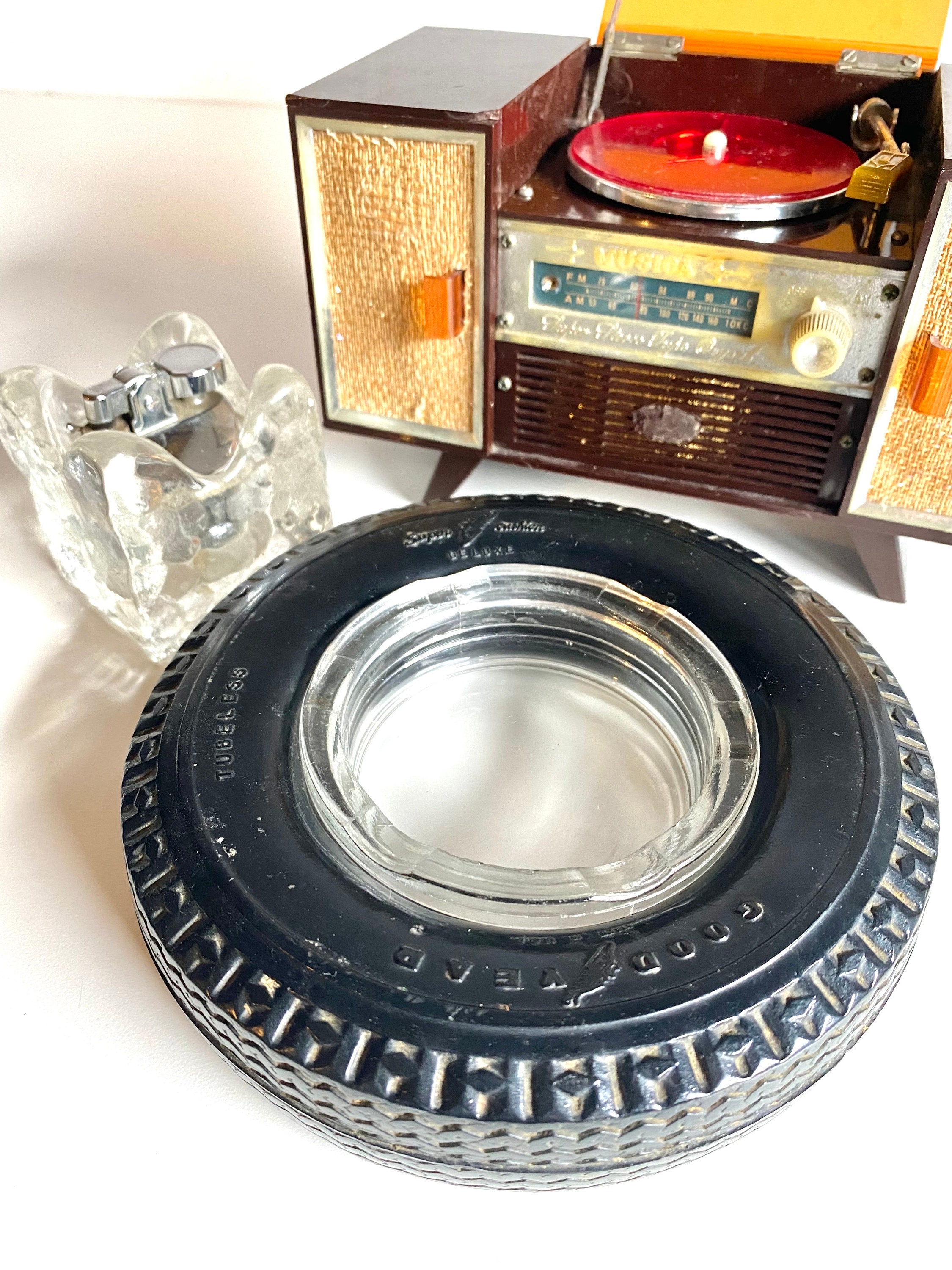 Unique MCM Goodyear Tire ashtray | smoking accessories | rubber tire ashtray | novelty | Tobacciana | Home Decor | Mancave | Advertising |