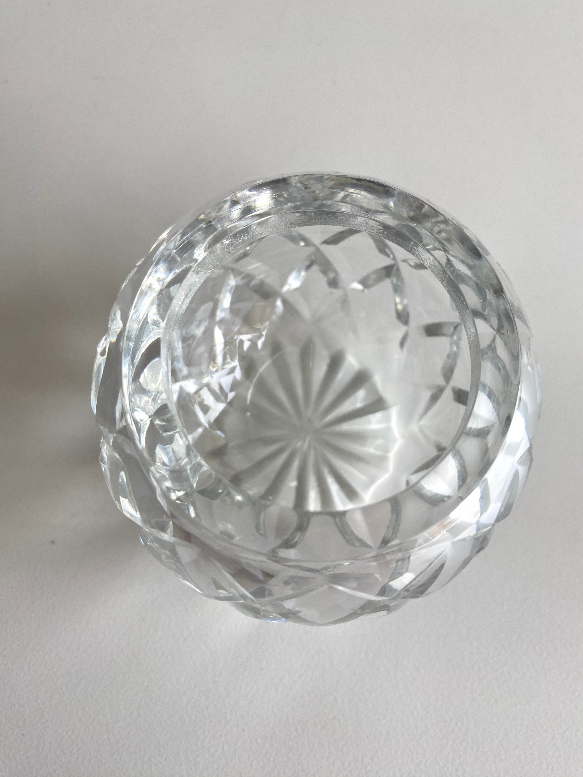 Vintage Crystal Table Lighter Diamond Cut Smoking Accessories Gas