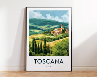 Toscana Poster, Toscana Art Print, Toscana Italy customizable, Vintage Travel Poster, Tuscany Italy Gift, Toscana Italia Poster