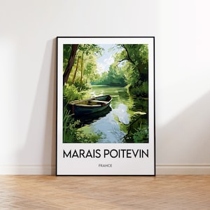 Marais Poitevin Travel Poster, Marais Poitevin Print, Marais Poitevin, Poitevin Marsh Gift, Vintage Travel Poster, Affiche France