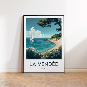 Vendée Poster, Vendée Art Print, Vendée France Illustration, Yeu Island Gift, Vintage Travel Poster, Vendée France Poster