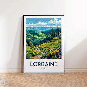 Lothringen Poster, Lothringen Kunstdruck, Lothringen Frankreich personalisierbar, Vintage Reiseposter, Lothringen Frankreich Geschenk, Lothringen Frankreich Poster