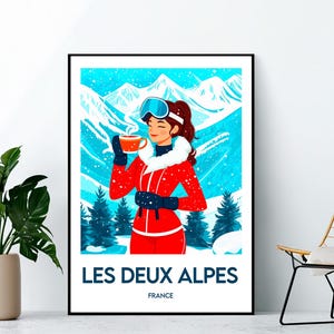 Les Deux Alpes Poster SKI, Les Deux Alpes Art Print, Alpes France ski resort, Les Deux Alpes France Gift, Les Deux Alpes France Poster