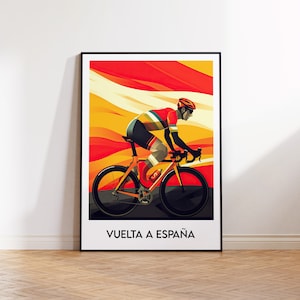 Vuelta a España, Vuelta a espana, ilustración ciclista, arte de regalo ciclista, decoración del hogar en bicicleta, Vuelta a España