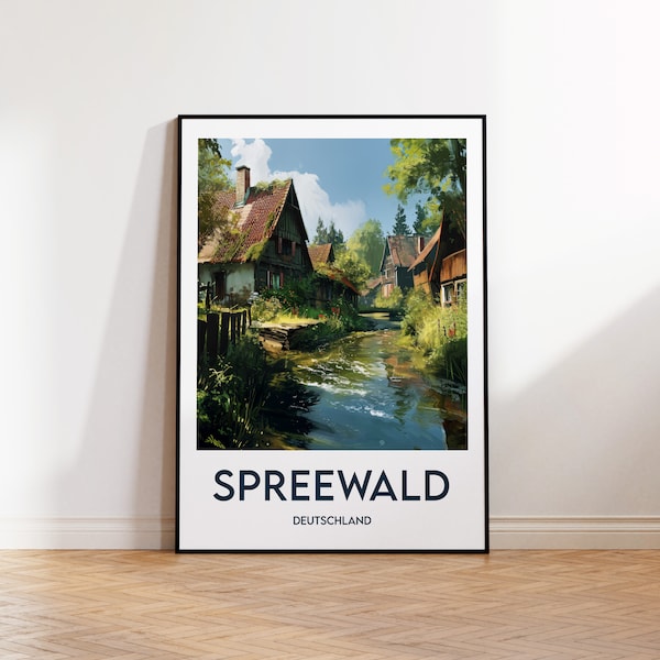 Spreewald Poster, Spreewald Art Print, Spreewald Germany, Vintage Travel Poster, Spreewald GERMANY Gift, Spreewald Deutschland Poster