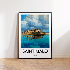 Poster di Saint-Malo, stampa artistica di Saint-Malo, regalo di Saint-Malo, arte murale della Bretagna, Bretagna, Francia