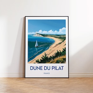Cartel de Dune du Pilat Francia, Cartel de Dune du Pilat, Impresión de arte Dune du Pilat, La Dune du Pilat Francia, Regalo de Pilat, Bahía de Arcachon