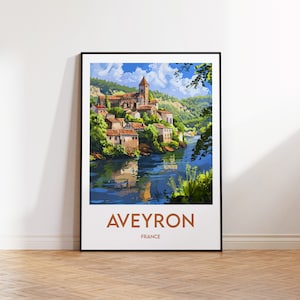 Affiche Aveyron France, Aveyron Poster, Aveyron Art Print, Aveyron customizable, Aveyron Cadeau, Vintage Travel Poster