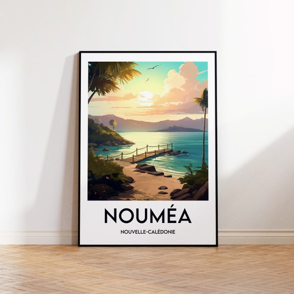 Affiche de Nouméa Nouvelle-Calédonie, Nouméa Poster, Noumea Print, Nouvelle Calédonie Illustration, New Caledonia Gift