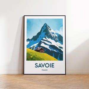 Savoie Poster, Savoie Art Print, haute Savoie France, Vintage Travel Poster, Savoie France chalet, Affiche Savoie France