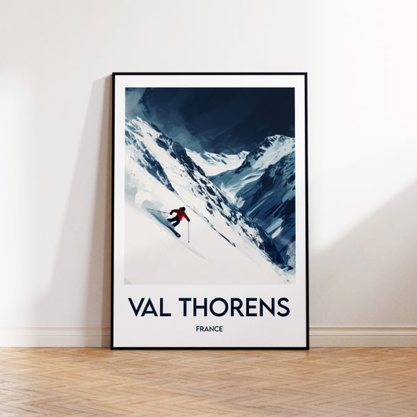 Val Thorens Print, Val Thorens Artwork, Val Thorens Alpine Retreat, Nostalgic Skiing Art, French Alps Keepsake, Affiche Val Thorens