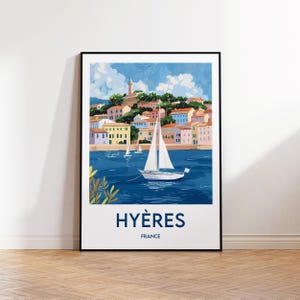 Hyères Frankrijk poster, Hyères poster, Hyères Art Print, Hyères Frankrijk aanpasbaar, Hyères Frankrijk cadeau