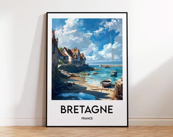 Affiche Bretagne France Cancale, Bretagne Poster, Bretagne Art Print, Côte de Bretagne France, Vintage Travel Poster, Bretagne France Gift