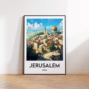 Póster de Jerusalén, impresión de Jerusalén, regalo de Jerusalén, Jerusalén, Israel, paisaje de Jerusalén