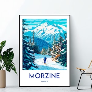 Morzine Poster SKI, Morzine Art Print RESORT, Morzine ski resort, Morzine France Gift, Morzine France Poster