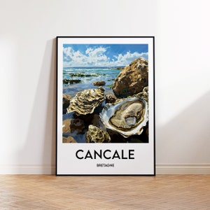 Cartaz de viagem de Cancale, impressão artística de Cancale, Brittany Cancale, presente de Brittany, pôster de viagens vintage, pôster de Cancale França