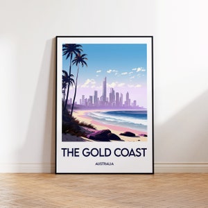 Das Gold Coast-Plakat, der Gold Coast-Druck, das Gold Coast-Geschenk, die Gold Coast-Wandkunst, die Gold Coast Australien