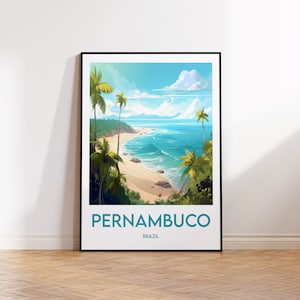 Cartel de Pernambuco, impresión de arte de Pernambuco, regalo de Pernambuco, arte de la pared de Brasil, Pernambuco Brasil