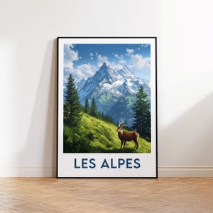 The Alps Poster, The Alps Art Print, The Alps France, The Alps Swuisse Gift, Vintage Travel Poster, The Alps Poster