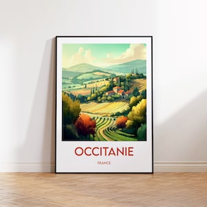 Okzitanien-Plakat, Okzitanien-Kunstdruck, Okzitanien-Geschenk, Okzitanien-Wandkunst, Okzitanien Frankreich