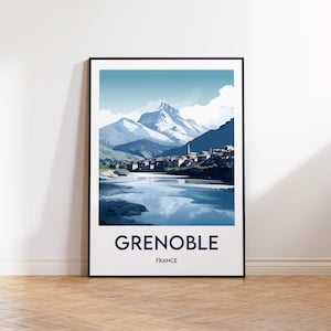 Grenoble poster, Grenoble print, Grenoble poster, Grenoble gift idea, Isère wall art, Grenoble France, Grenoble poster