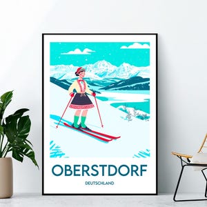 Oberstdorf Poster SKI, Oberstdorf Art Print RESORT, Oberstdorf Deutschland station, Oberstdorf Germany Gift, Oberstdorf Germany Poster