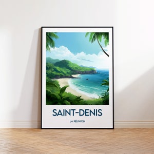 Saint-Denis Le Réunion, Saint-Denis Poster, La Réunion Poster, Saint Denis Print, La Réunion Illustration, St Denis Gift,