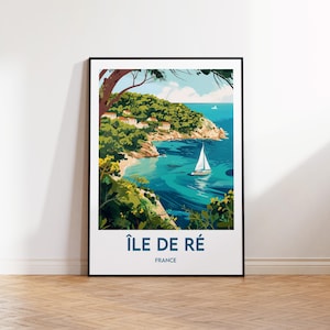 Cartel de Ile de Ré, Impresión de arte de Ile de Ré, Ile de Ré Francia personalizable, Cartel de viaje vintage, Regalo de Ile de Ré Francia, Cartel de Ile de Ré Francia
